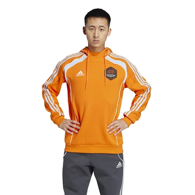 Men's adidas Orange Houston Dynamo FC 2025 Travel Pullover Hoodie