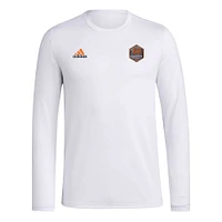 T-shirt adidas Houston Dynamo FC Local Stoic à manches longues pour hommes, blanc