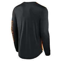 Men's Fanatics Black/Orange Houston Dynamo FC Striker Long Sleeve T-Shirt