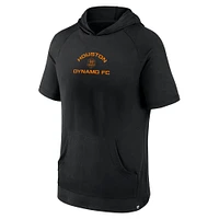 Men's Fanatics Black Houston Dynamo FC Match Raglan Short Sleeve Pullover Hoodie