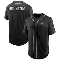Men's Fanatics Black Houston Dynamo FC Third Period Fashion Baseball Button-Up Jersey