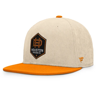 Men's Fanatics Cream Houston Dynamo FC Tempo Corduroy Snapback Hat