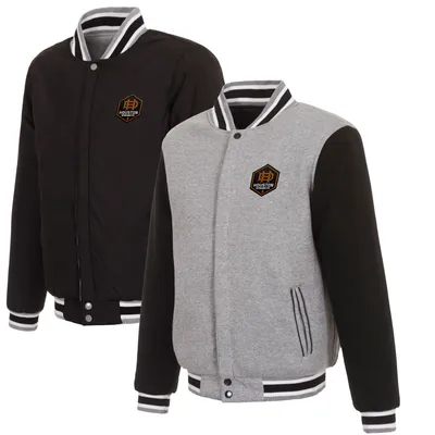 Houston Dynamo JH Design Fleece Full-Snap Reversible Jacket - Gray/Black