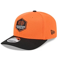 Casquette extensible à boutons-pression Houston Dynamo FC 2025 orange/noir New Era pour homme