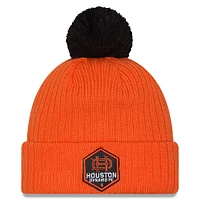 Men's New Era  Orange Houston Dynamo FC 2025 Jersey Hook Cuffed Knit Hat with Pom