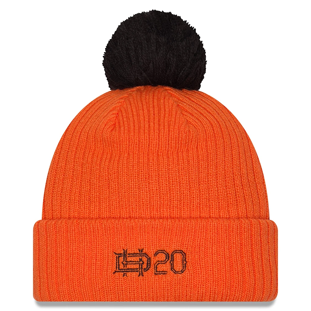 Men's New Era  Orange Houston Dynamo FC 2025 Jersey Hook Cuffed Knit Hat with Pom