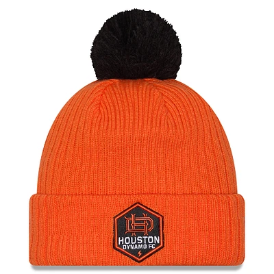 Men's New Era  Orange Houston Dynamo FC 2025 Jersey Hook Cuffed Knit Hat with Pom