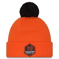 Men's New Era  Orange Houston Dynamo FC 2025 Jersey Hook Cuffed Knit Hat with Pom