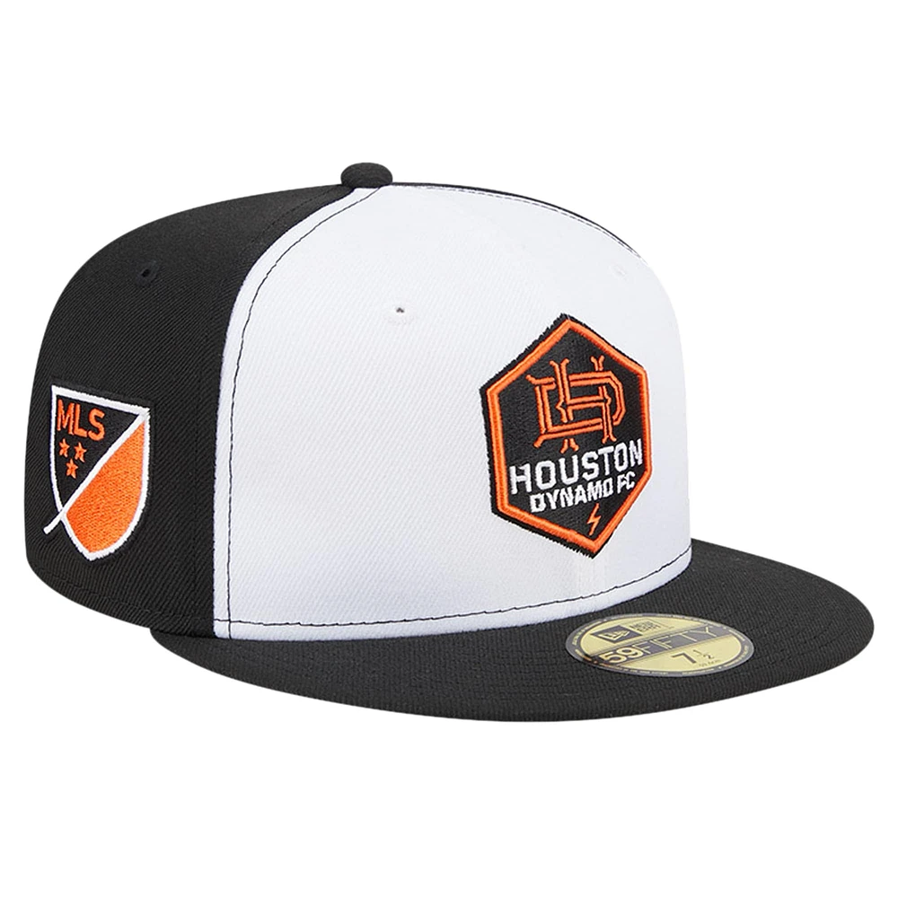 Men's New Era White/Black Houston Dynamo FC 2024 Kick Off Collection 59FIFTY Fitted Hat