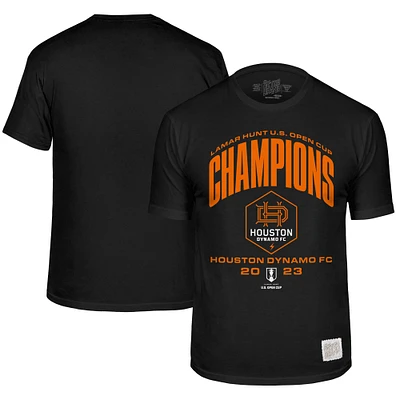 T-shirt noir pour hommes, marque rétro originale, Houston Dynamo FC 2023, Lamar Hunt, champions de la Coupe ouverte des États-Unis