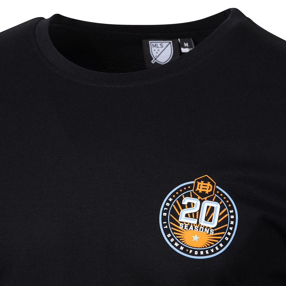 T-shirt décontracté noir pour homme avec inscription de l'équipe Houston Dynamo FC