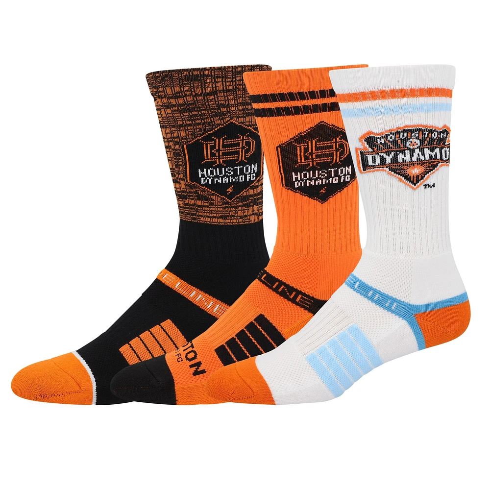 Men's Strideline Houston Dynamo FC Premium 3-Pack Knit Crew Socks Set