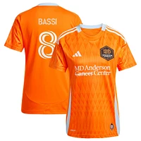 Women's adidas Amine Bassi Orange Houston Dynamo FC 2025 Season 20 Replica Player Jersey