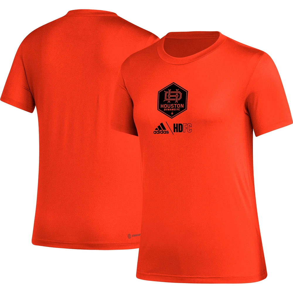 Women's adidas Orange Houston Dynamo FC AEROREADY Club Icon T-Shirt