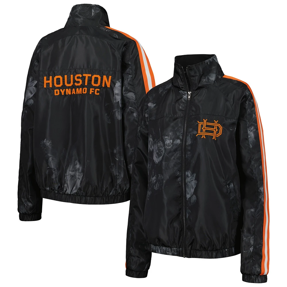 Veste de survêtement entièrement zippée The Wild Collective Houston Dynamo FC pour femme, noire