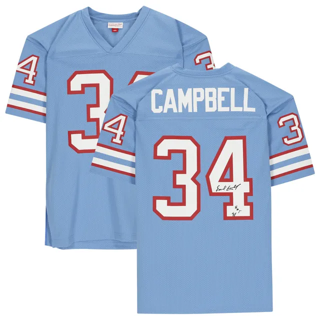 Men's Mitchell & Ness Earl Campbell Light Blue Houston Oilers 1980