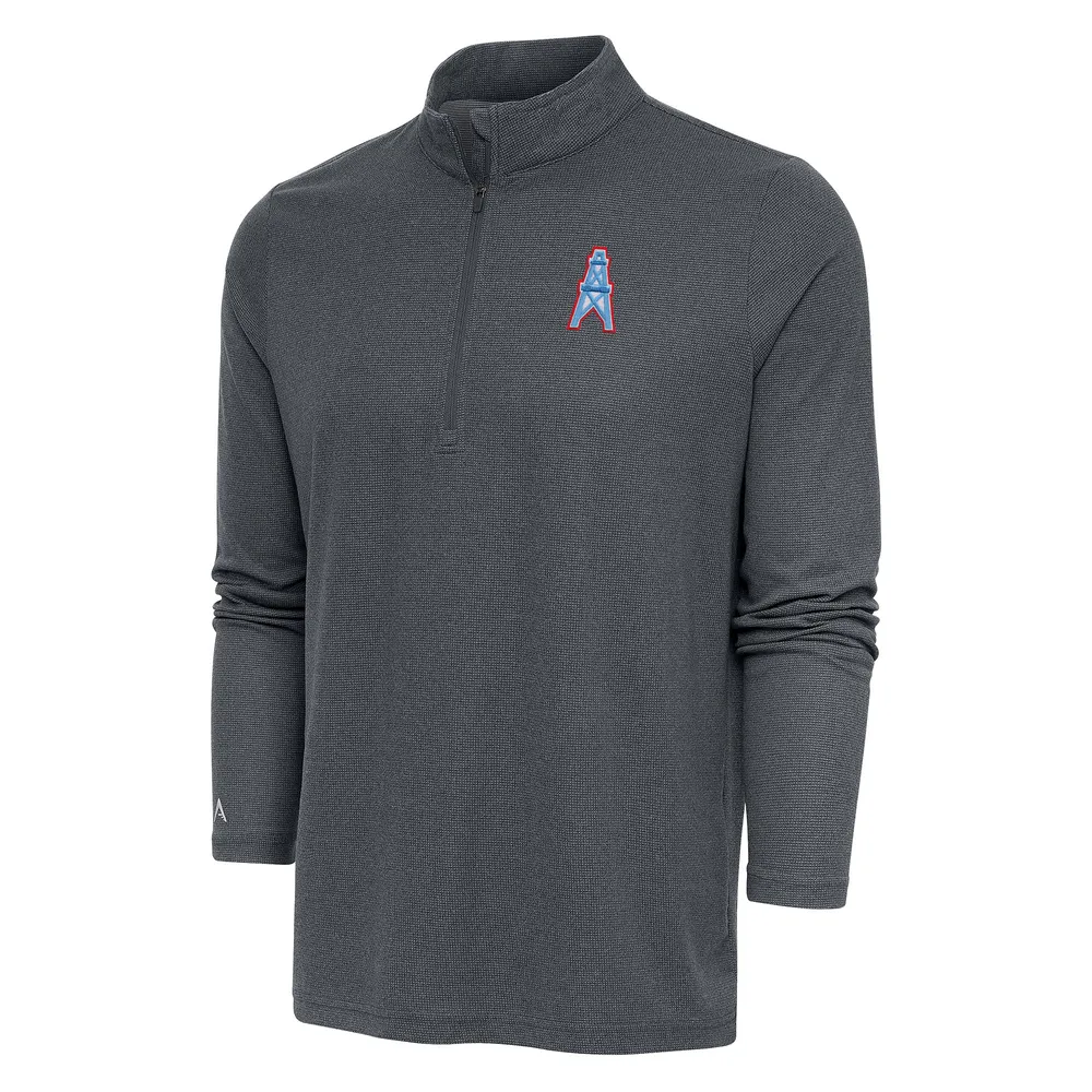 Lids Houston Oilers Antigua Team Logo Throwback Quarter-Zip Pullover Top