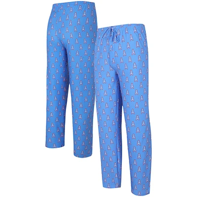 Pantalon en tricot Concepts Sport bleu clair Houston Oilers Gauge Throwback Allover pour hommes