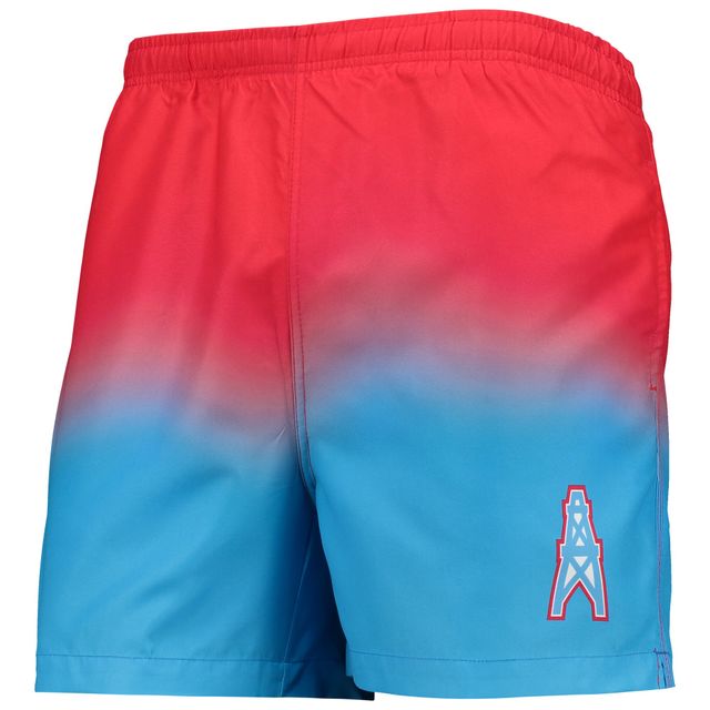 Short de bain FOCO Houston Oilers Gridiron Classics Retro Dip-Dye bleu clair pour homme