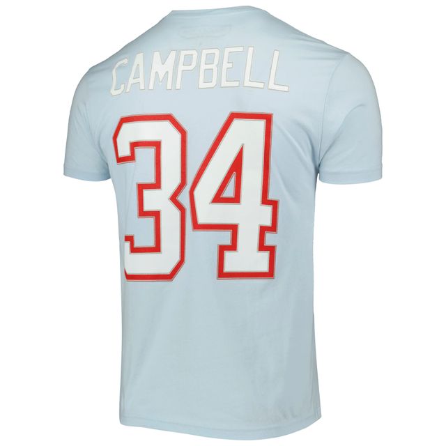 T-shirt bleu clair avec nom et numéro du joueur retraité des Oilers de Houston Mitchell & Ness Earl Campbell pour hommes