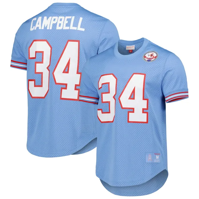 Houston Oilers Mitchell & Ness Slub Knit Long Sleeve T-Shirt - Light Blue