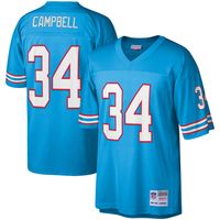 Men's Mitchell & Ness Earl Campbell Light Blue Houston Oilers Retired Player Replica - Jersey