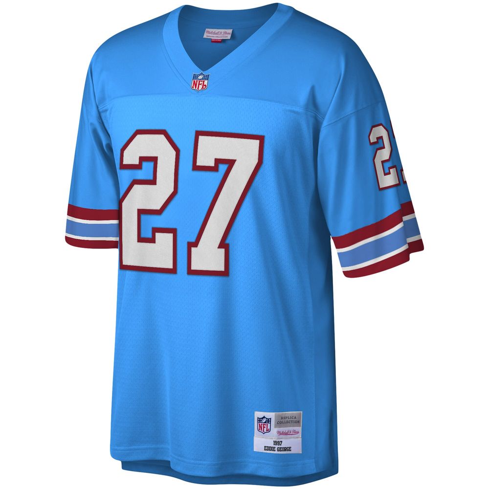 Men's Mitchell & Ness Eddie George Light Blue Houston Oilers Legacy Replica Jersey