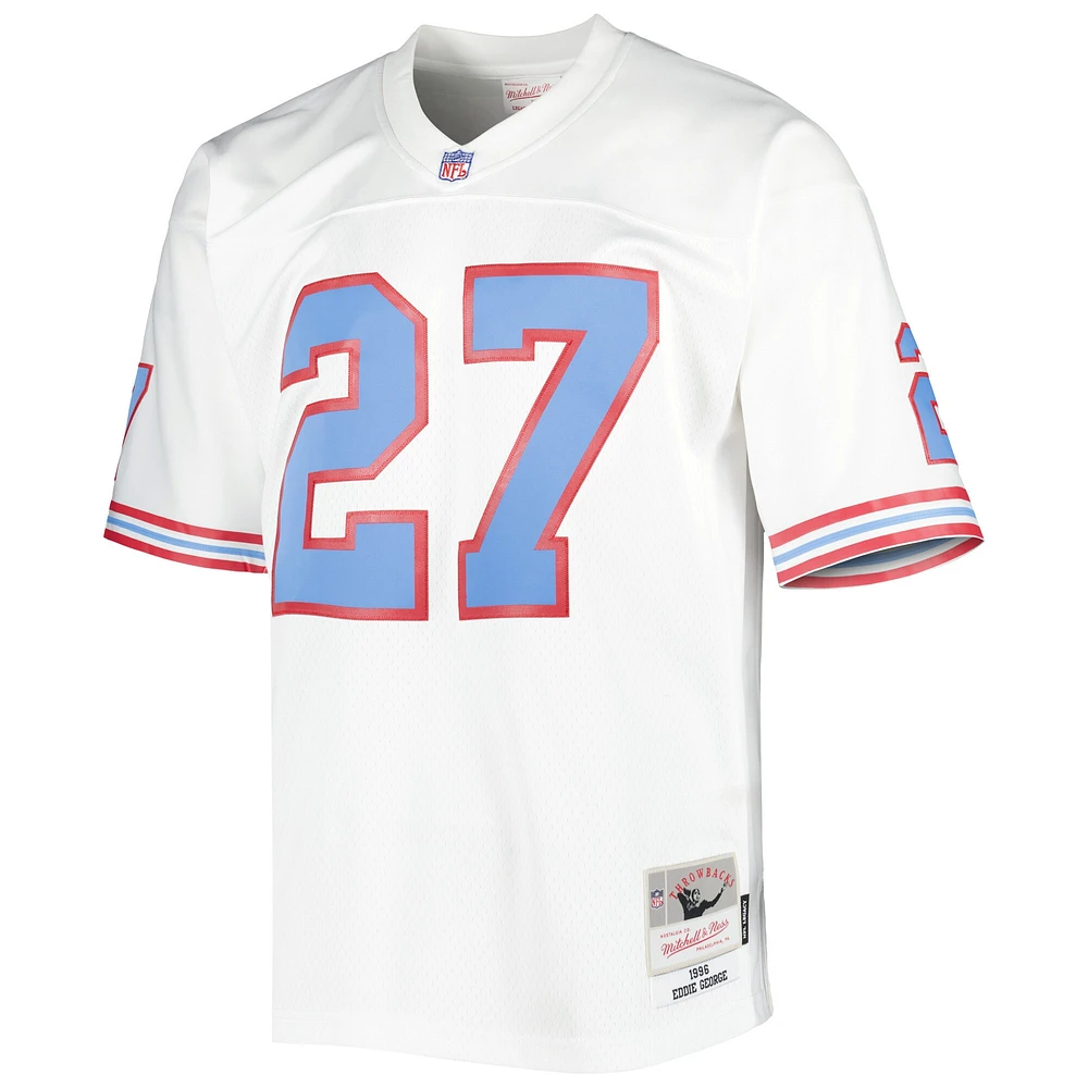 Maillot réplique Mitchell & Ness Eddie George blanc des Houston Oilers Legacy pour hommes