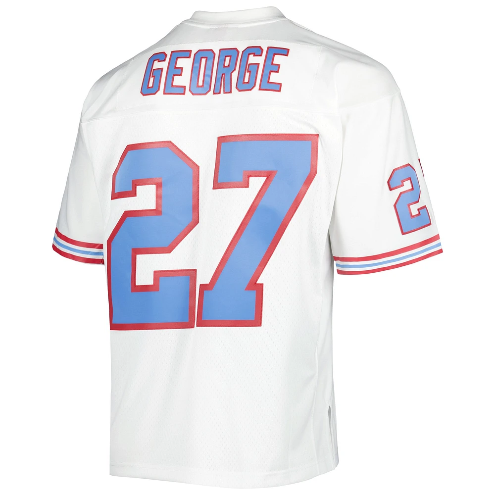 Maillot réplique Mitchell & Ness Eddie George blanc des Houston Oilers Legacy pour hommes