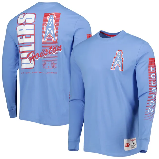 Earl Campbell Houston Oilers Mitchell & Ness Retired Player Name & Number  Long Sleeve Top - Light Blue