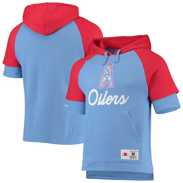 Lids Houston Oilers '47 Franklin Wooster Throwback Long Sleeve Hoodie T- Shirt - Heathered Gray