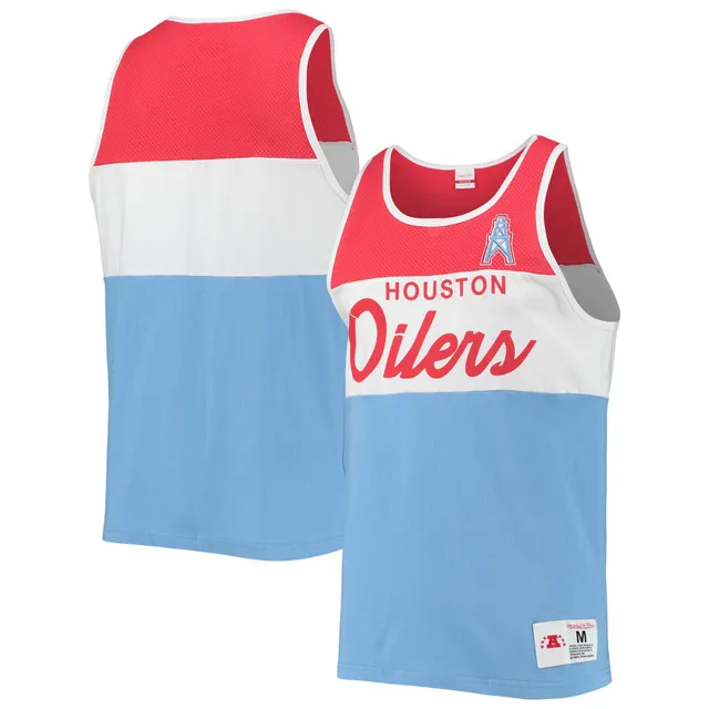 Men's Mitchell & Ness Light Blue/Heathered Gray Houston Oilers