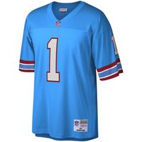 Men's Mitchell & Ness Warren Moon Light Blue Houston Oilers Legacy Replica Jersey