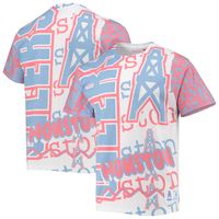 Men's Mitchell & Ness Light Blue Houston Oilers All Over 2.0