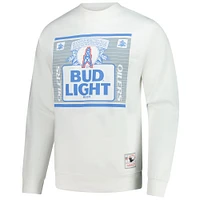 Men's Mitchell & Ness x Bud Light White Houston Oilers The Crest Pullover Sweatshirt