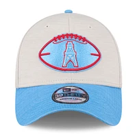 Casquette flexible 39THIRTY New Era pour hommes, pierre/bleu clair, Houston Oilers 2024 Sideline Gridiron Classics