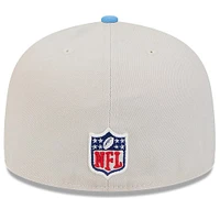 Men's New Era Stone/Light Blue Houston Oilers 2024 Sideline Historic 59FIFTY Fitted Hat