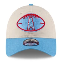 Men's New Era Stone/Light Blue Houston Oilers 2024 Sideline Historic 9TWENTY Adjustable Hat