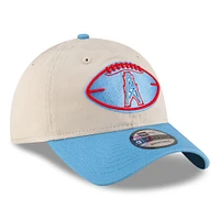 Men's New Era Stone/Light Blue Houston Oilers 2024 Sideline Historic 9TWENTY Adjustable Hat