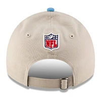 Men's New Era Stone/Light Blue Houston Oilers 2024 Sideline Historic 9TWENTY Adjustable Hat