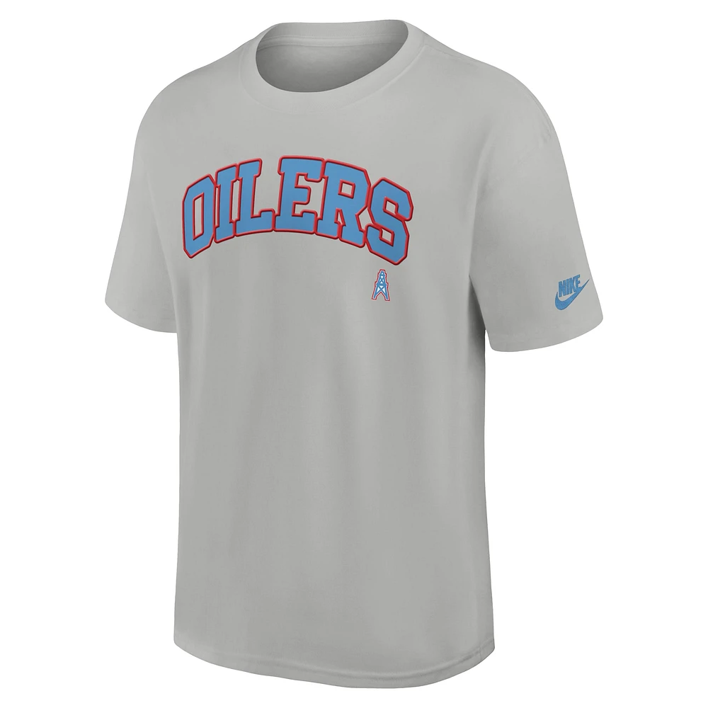 Men's Nike  Gray Houston Oilers Gridiron Classics Rewind Max90 Statement T-Shirt