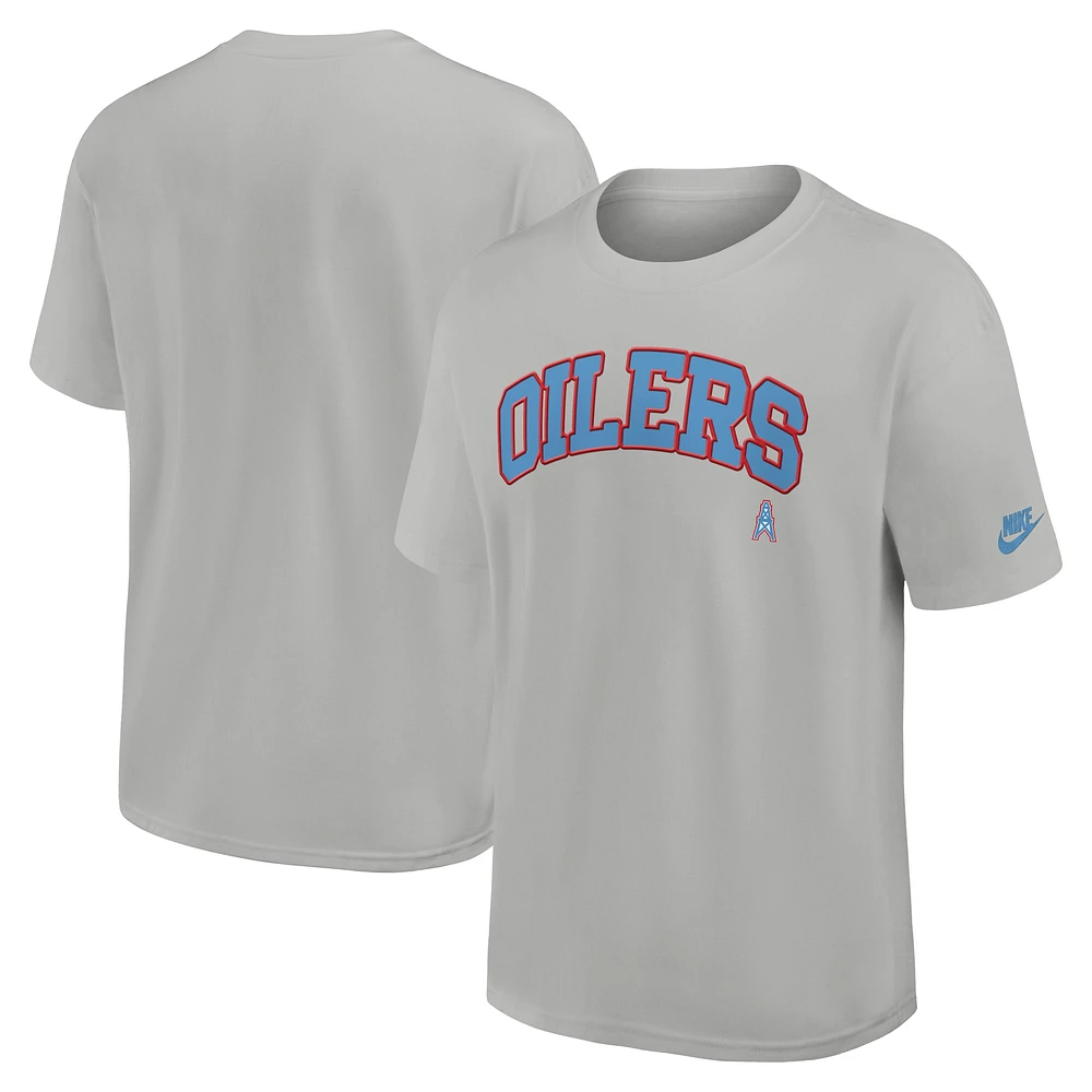 Men's Nike  Gray Houston Oilers Gridiron Classics Rewind Max90 Statement T-Shirt