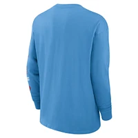 T-shirt Nike bleu clair à manches longues et poche Max90 des Houston Oilers