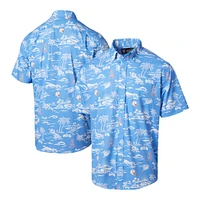 Chemise boutonnée à imprimé Kekai des Houston Oilers Gridiron Classics Reyn Spooner bleu poudré pour homme