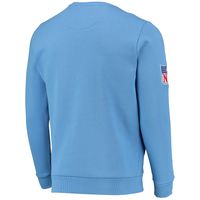 Men's Starter Light Blue Houston Oilers Locker Room Throwback End Zone Pullover Sweatshirt