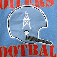 Men's Starter Light Blue Houston Oilers Locker Room Throwback End Zone Pullover Sweatshirt