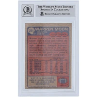 Warren Moon Houston Oilers Autographed 1985 Topps #251 Beckett Fanatics Witnessed Authenticated 10 Rookie Card with "HOF 06" Inscription