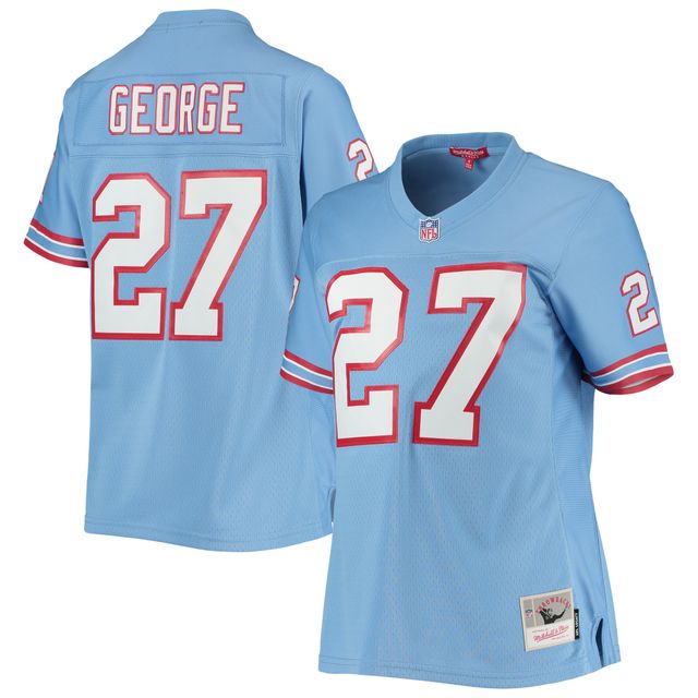 Maillot de joueur réplique Mitchell & Ness Eddie George bleu clair des Houston Oilers Legacy Replica pour femmes