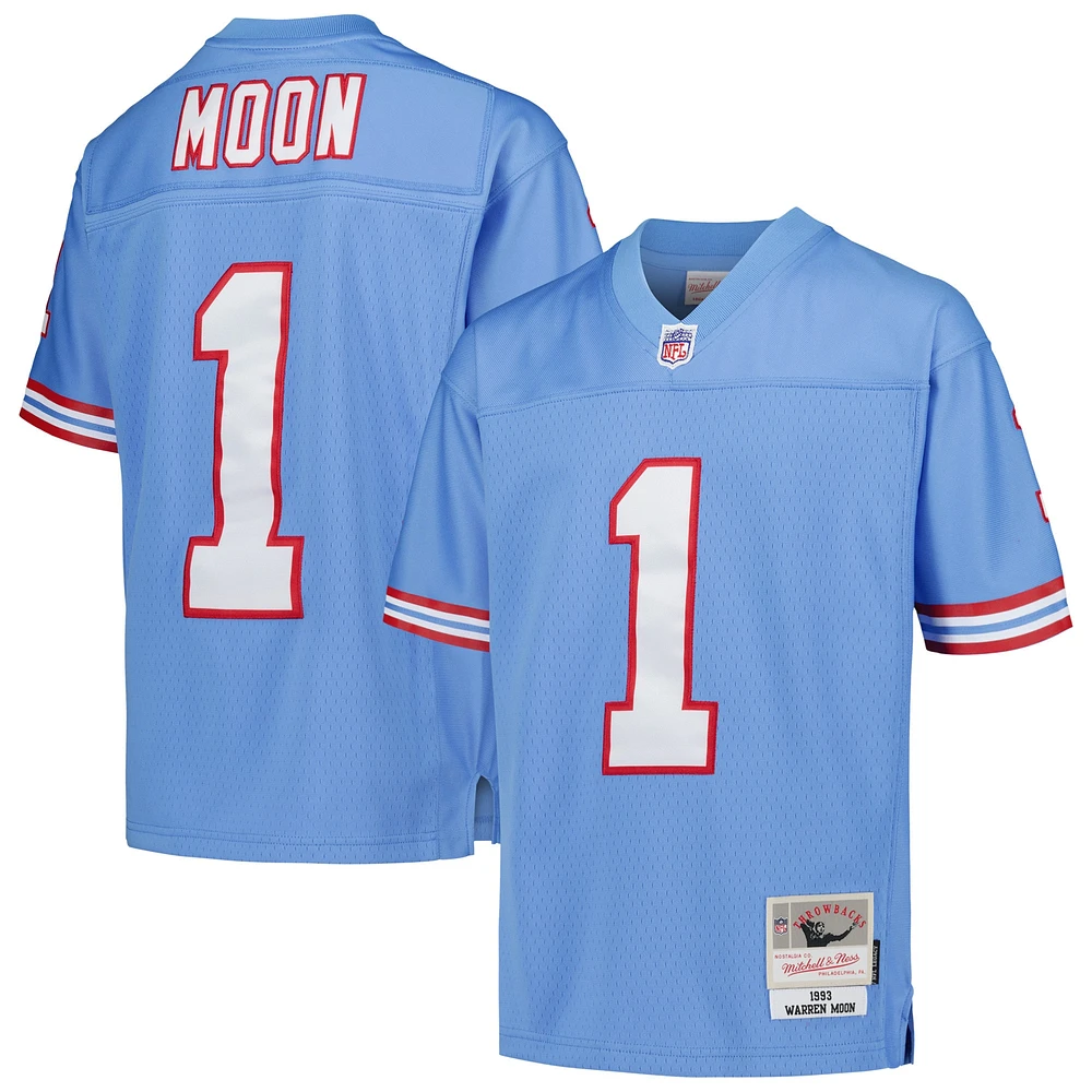 Maillot Mitchell & Ness Warren Moon Light Blue Houston Oilers Gridiron Classics 1993 pour joueur retraité