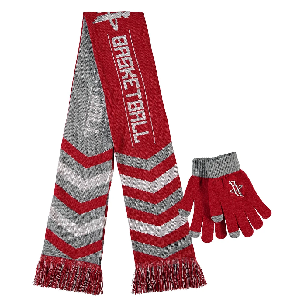 Ensemble de gants et écharpe FOCO Red Houston Rockets